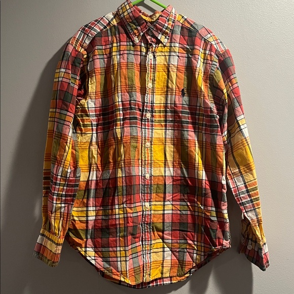 Ralph Lauren Button Up Shirt Long Sleeve boys small 8  Kids Colorful pony - Picture 2 of 5